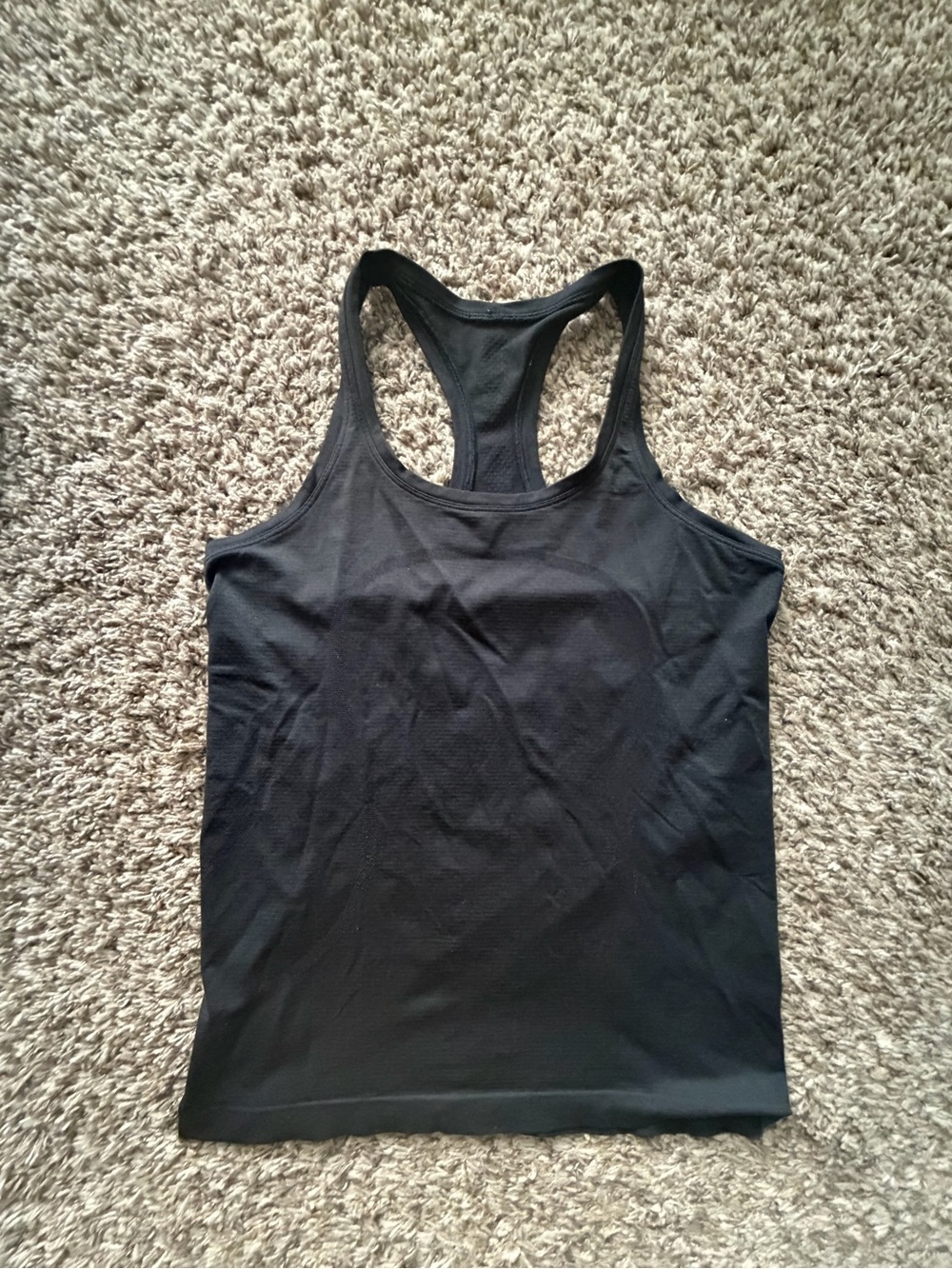 Lululemon Black Seamless Racerback Tank Top size 8